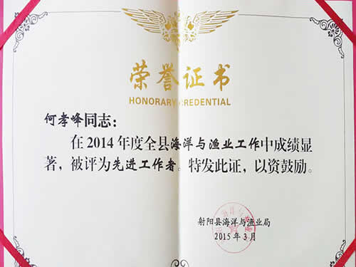 2014年度先進(jìn)工作者榮譽(yù)證書(shū)